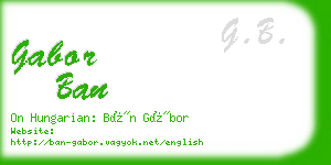 gabor ban business card